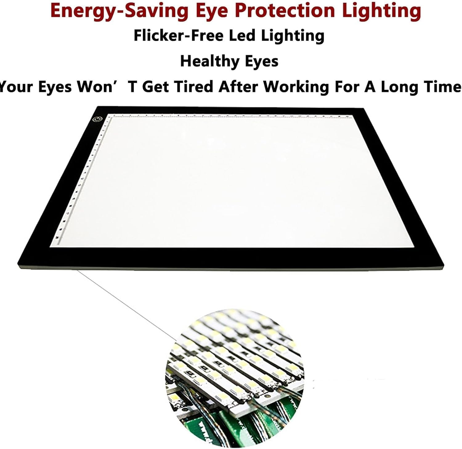 Caja de luz para dibujar, tablero de trazado portátil A1 A2 A3 con panel acrílico, atenuación infinita y función de memoria de brillo para artistas y bocetos