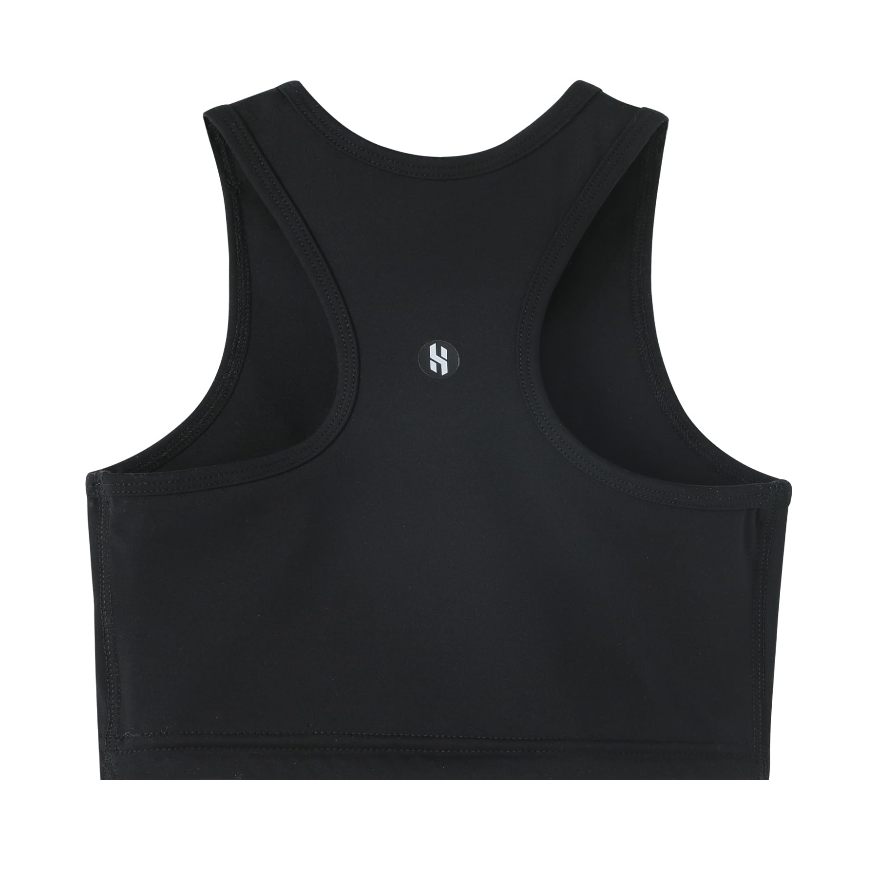 Girls Sports Bra Racerback Crop Tank Top for Kids High Neck Sleeveless Athletic Dance Top Teen 3-12Y