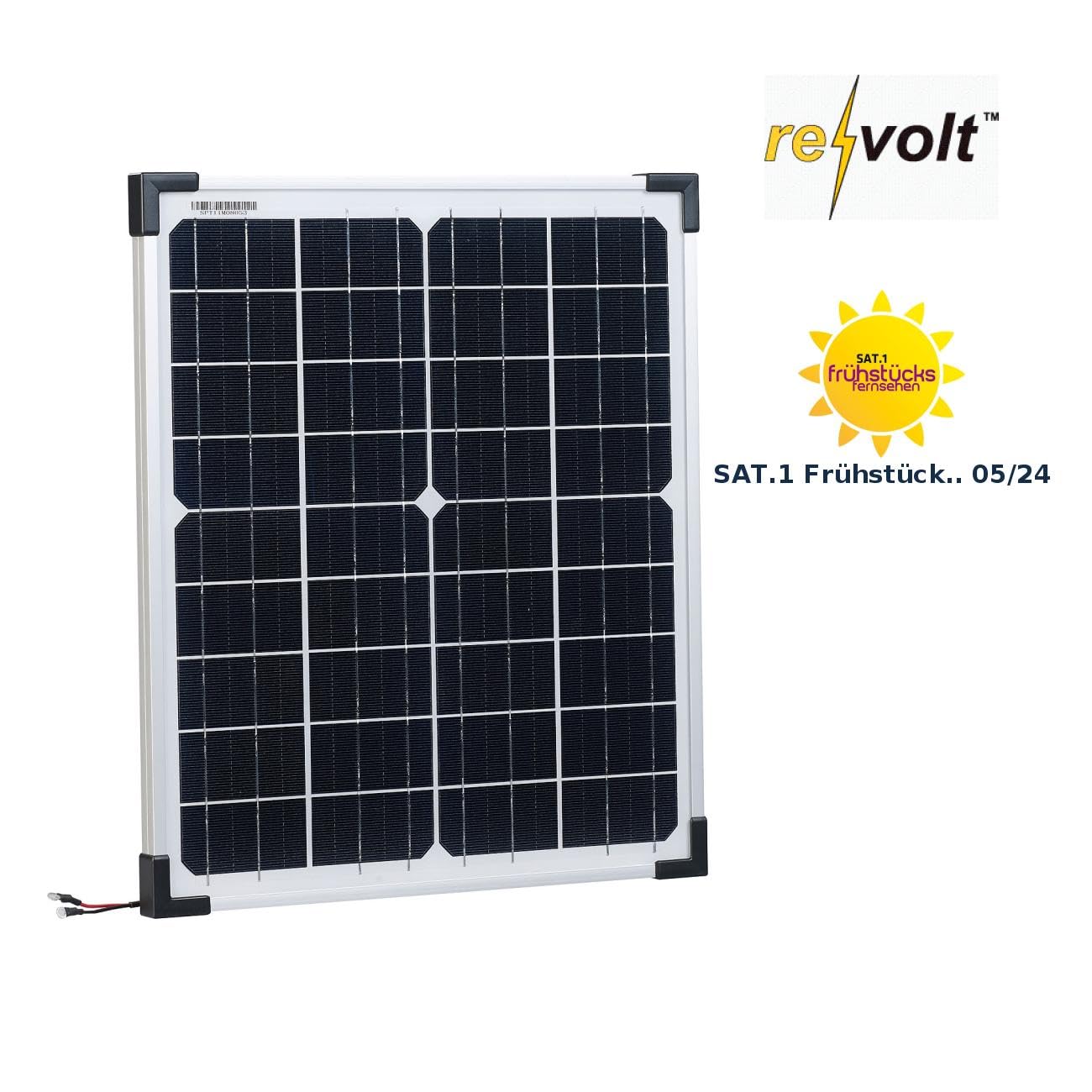 revolt Outdoor Solar-Panel: Mobiles Solarpanel, monokristal. Solarzelle, 20 W (Versandrückläufer) (Solarpaneel, Solarmodul, Wasserpumpe)