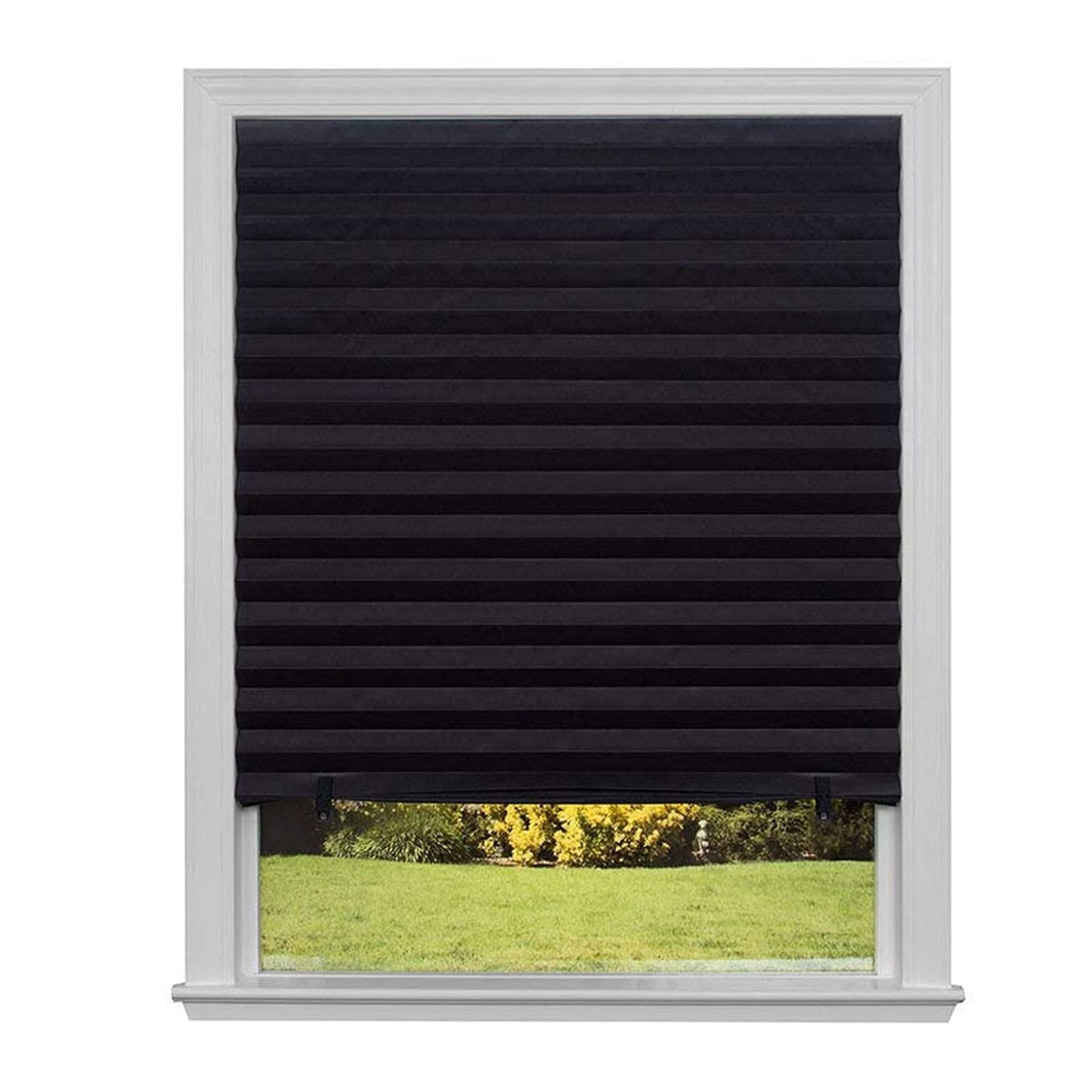DGZ Vertical Pleated Blinds, Anti-UV Breathable Blackout pleated blinds no drilling Quick Fix and Easy to Install, for Bedrooms, Living Room, Bathroom, The Office