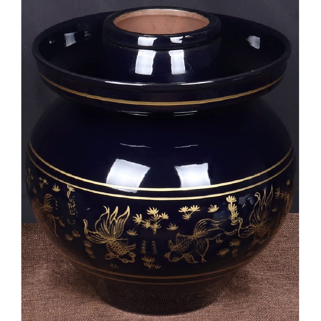 Tradycyjny chiński ceramiczny garnek do fermentacji, słoik do kiszenia z pokrywką z uszczelką wodną, duży pogrubiony ceramiczny słoik do kiszenia, pojemniki do przechowywania kimchi B (B)