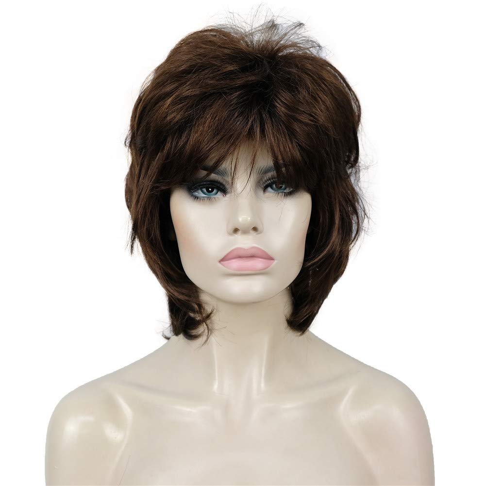 Aimole Short Layers Shaggy Full Wig Natural Wavy Wigs Synthetic Hair Women Capless Wig (31)