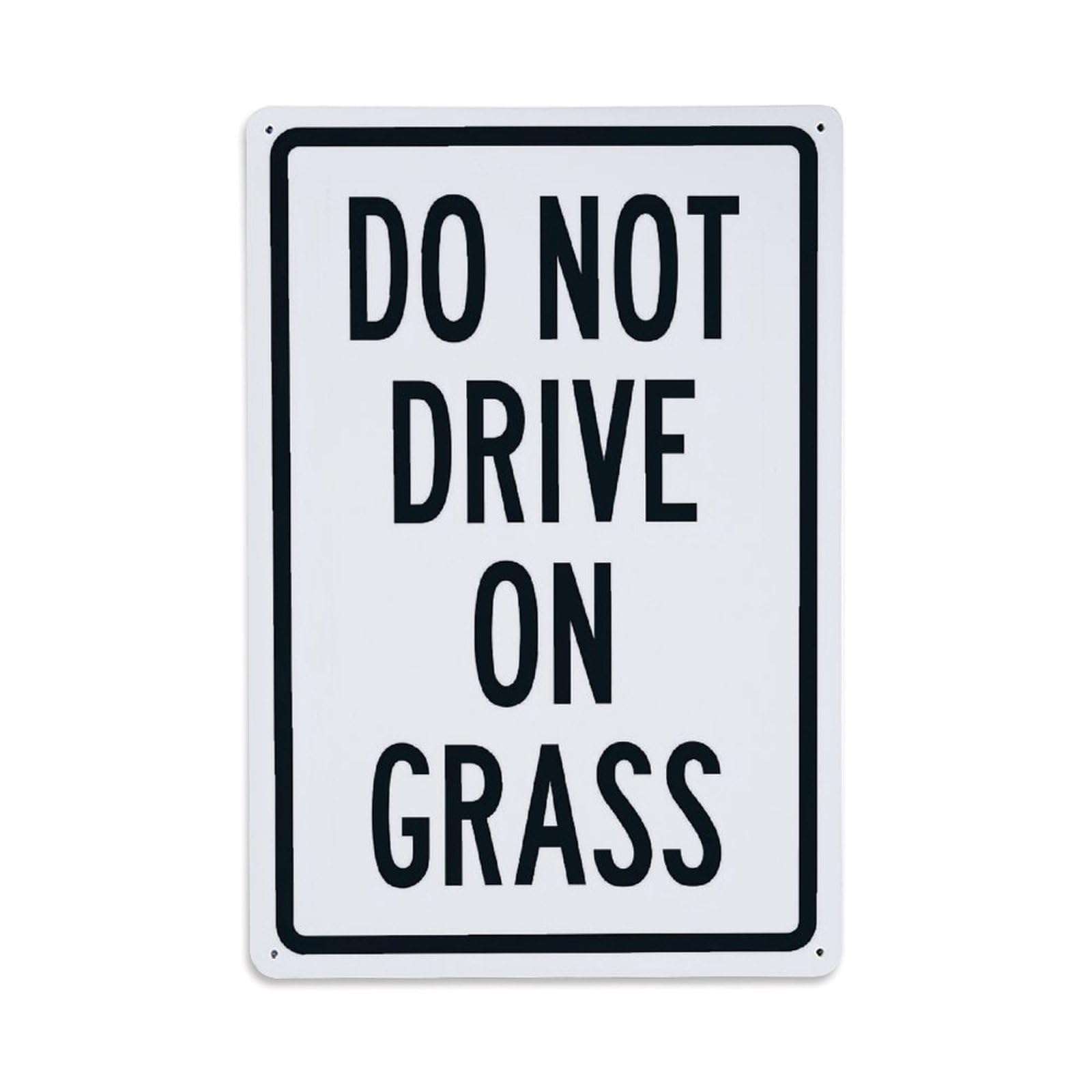 Do Not Drive On Grass Sign Vintage Aluminium Metal Sign, Retro Wall Decor for Home, Bar, Garage & Farmhouse 30x20cm
