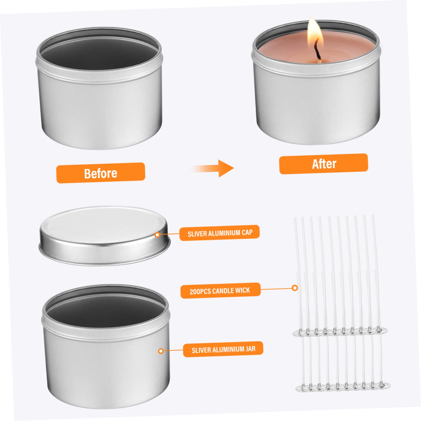 CORHAD Latas De Aluminio Para Velas Recipientes Vacíos Moldes Mechas De Algodón Para Diy