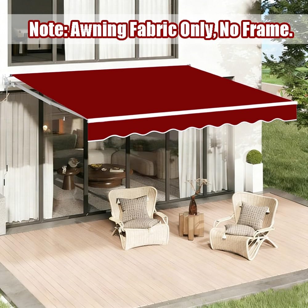 Toile De Rechange Store Banne Manuel Rétractable Tissu De Remplacement pour Auvent 2m 3m 4m 5m Toile D'Auvent pour Terrasse Extérieur Balcon ImperméAble(Gray,500x150cm/16x5ft)