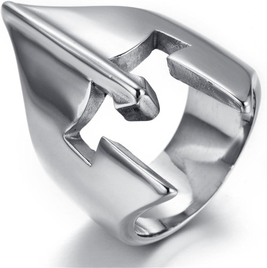 Kstyle Jewelry Mens Stainless Steel Ring, Biker, Silver, Blue Crystal, KR2231