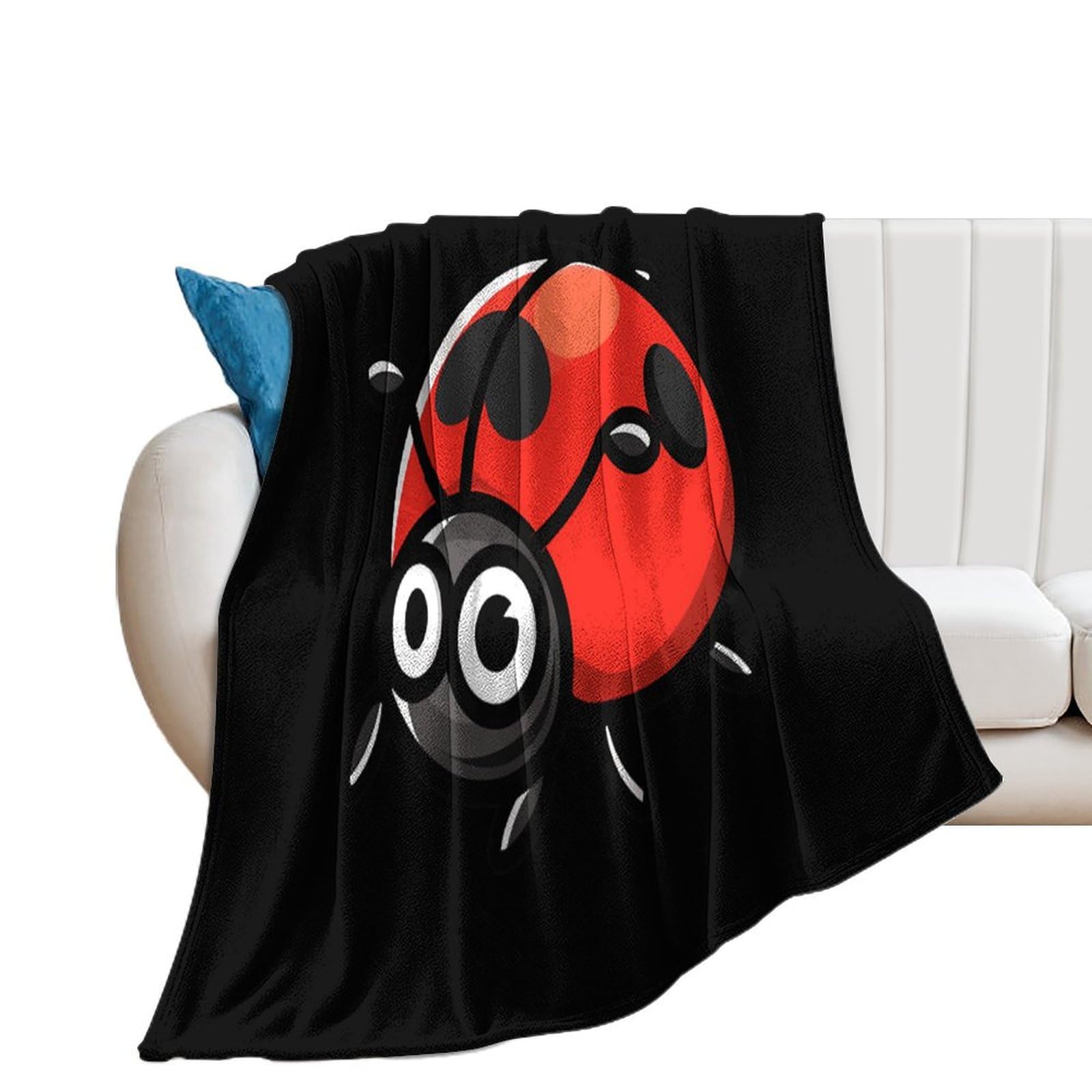 Red Ladybug Soft Flannel Blanket Throw Fashion Plush Blankets Lightweight Throws for Couch Bed 30