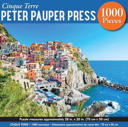 Cinque Terre 1000 Piece Jigsaw Puzzle: 1000 Pieces, Blue, 28'' X 20'' X 2''