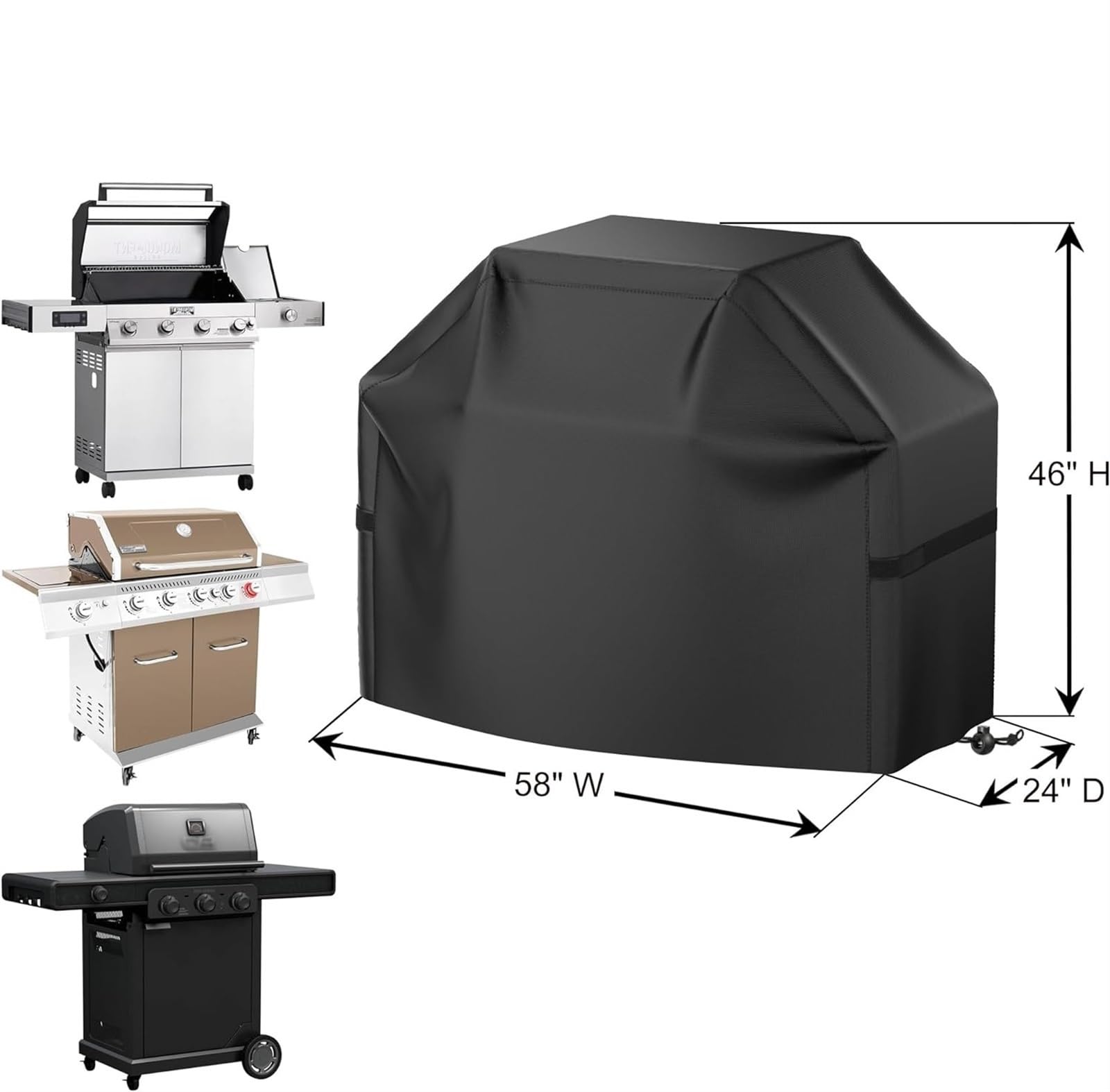 Copertura per barbecue impermeabile e resistente ai raggi UV, protezione per barbecue all'aperto, adatta alla maggior parte delle griglie a gas, resistente alle intemperie