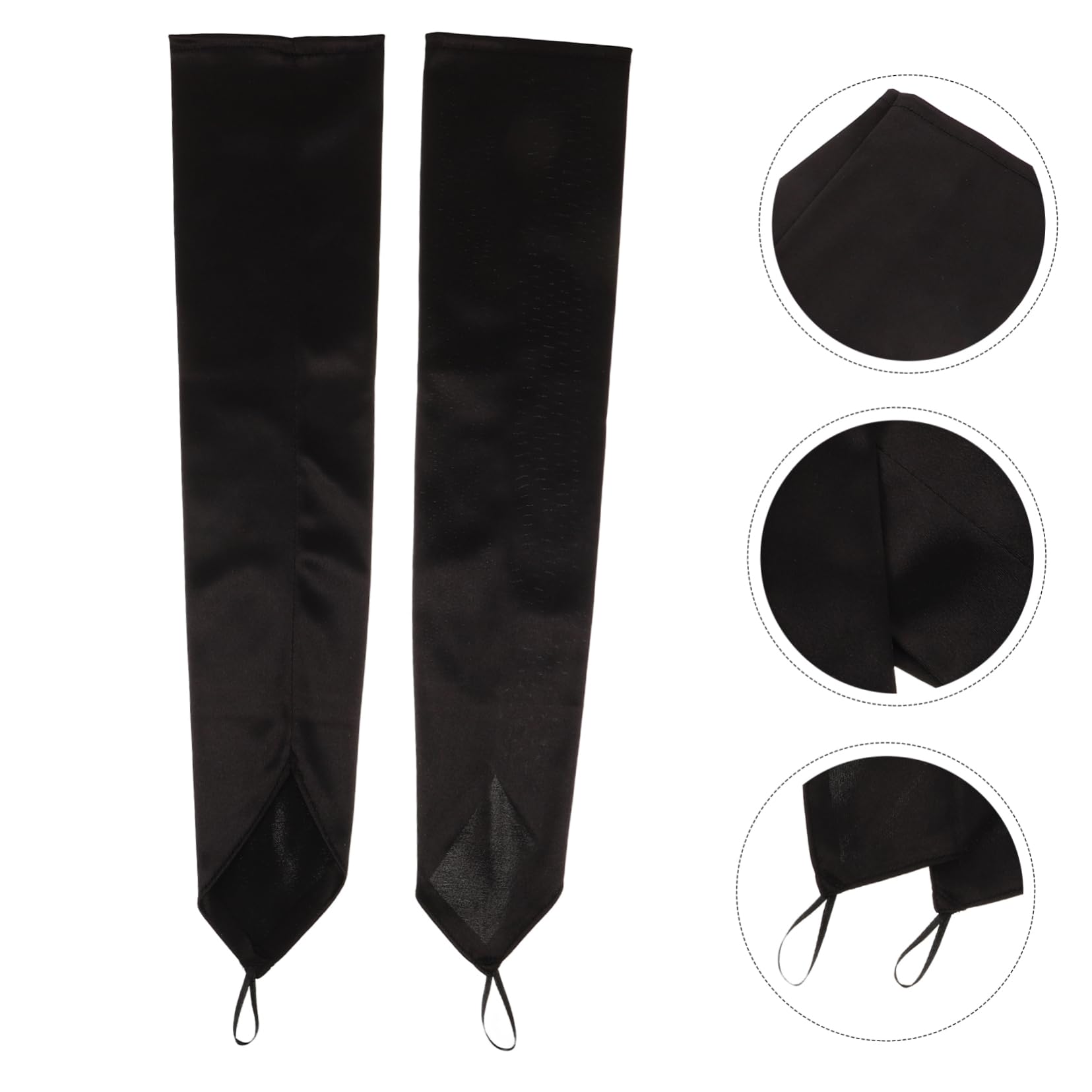 Healeved 5 Pezzi Guanti con gancio nuziale guanti a dita lunghe lunghi senza dita per le donne maniche gotiche eleganti neri per le donne spessi al gomito nylon Black