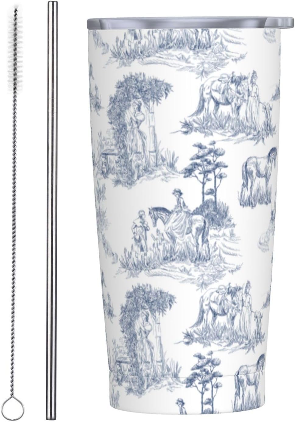 Countryside Landscapes Tumbler, Old French 20oz Stainless Steel Insulated Travel Tumblers,Travel Coffee Mug with Lid and Straw Cups Gifts for Women Men