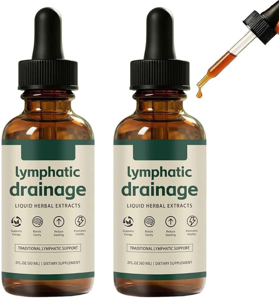 Lymphoria Drops, Lymphoria Lymphatic Drainage Drops, Promotes the Efficient Drainage of the Lymphatic System to Promote Overall Health, Natural Ingredients, Quick and Effective, for Women & Men (2pcs)