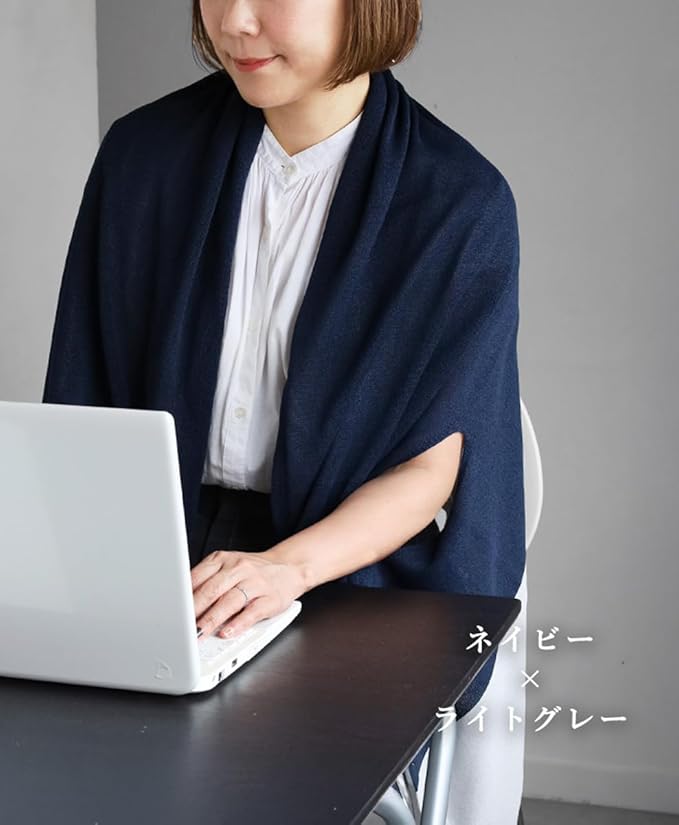 【美品】　中川政七商店 mino ストールポンチョ　和紙　ネイビー 楽天市場】【5色】SAIFUKU(サイフク) mino(みの) nico ストール