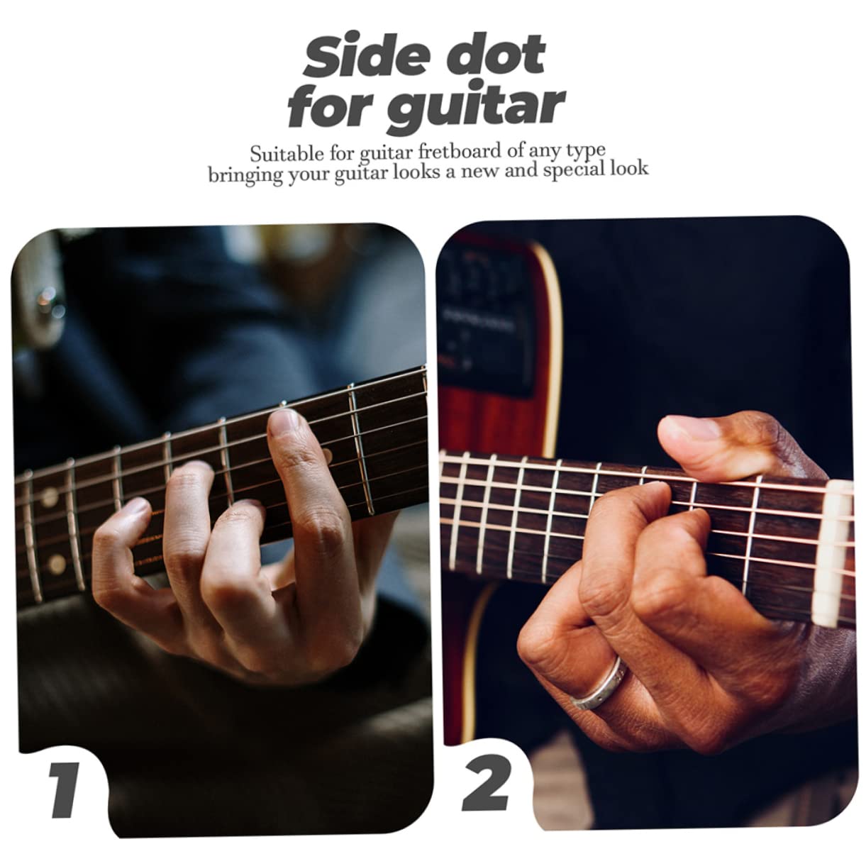 Totority Guitar Bass Fingerboard Side Dots 200pcs Dot Inlay Markers Sturdy Guitar Fingerboard Guard for Easy Install