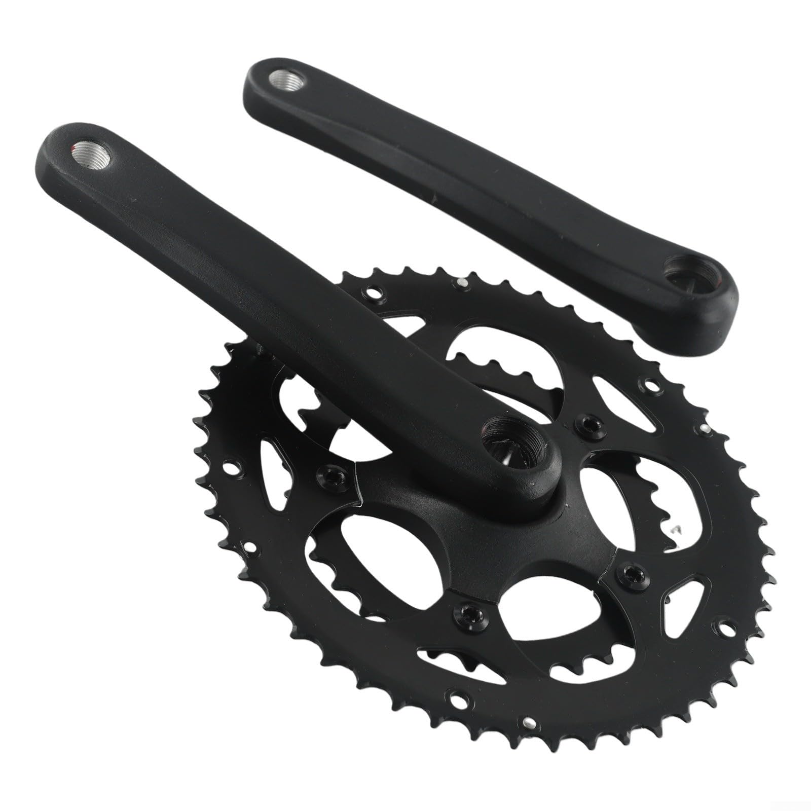 Pédalier double pour vélos de route, pédalier de vélo de route avec plateau double en alliage d'aluminium 34/50T, longueur du bras de 170 mm, broche conique carrée, compatible avec chaînes 9/10/11