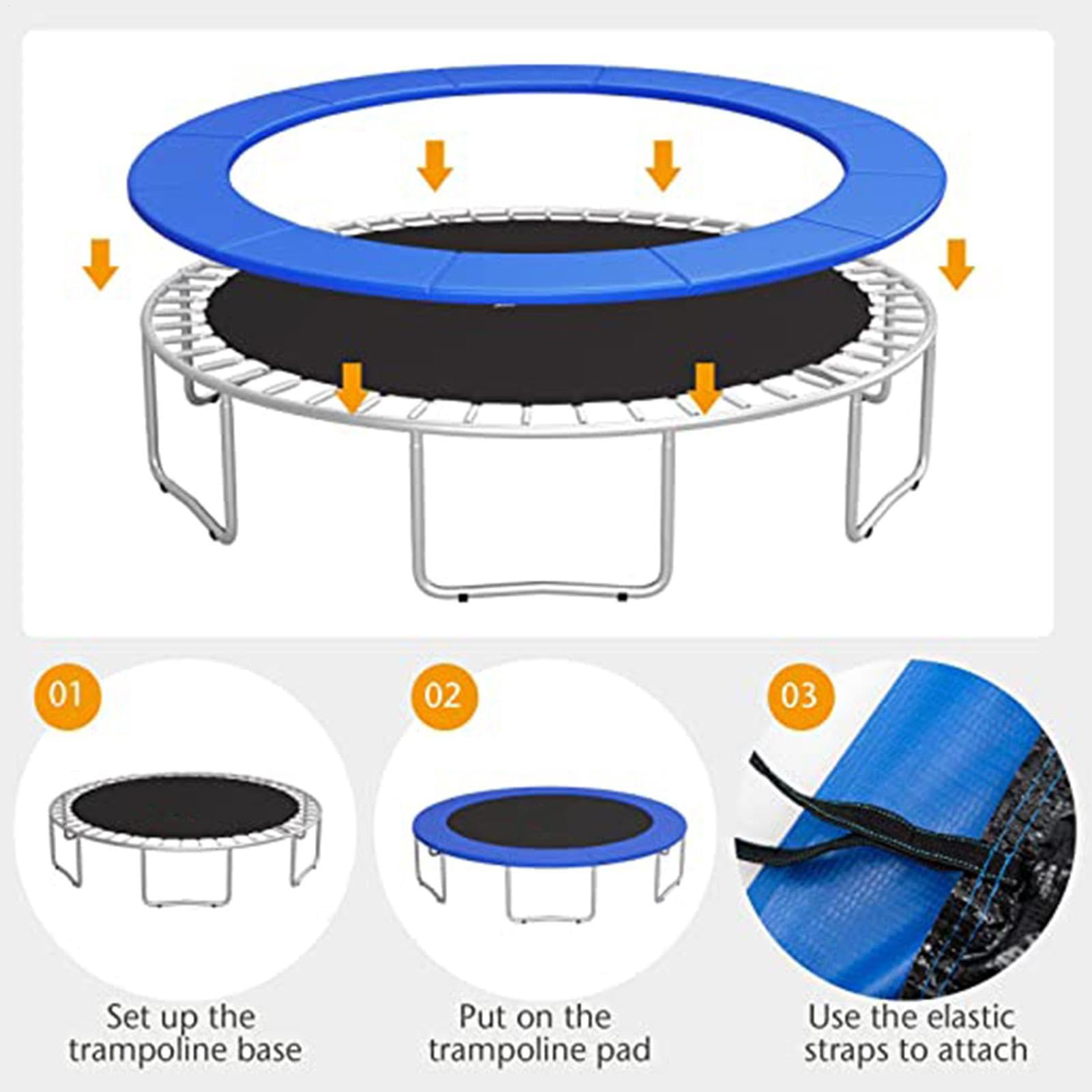 Pad di ricambio per trampolino | Copertura della molla di sicurezza del trampolino con cuscinetto del telaio,Nessun foro per palo, parti e accessori anticollisione