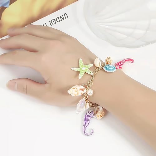 Miniatura 2 de Collar de estrella de mar de concha, pulsera de caracola, collar grueso de sirena, joyería de playa para mujer
