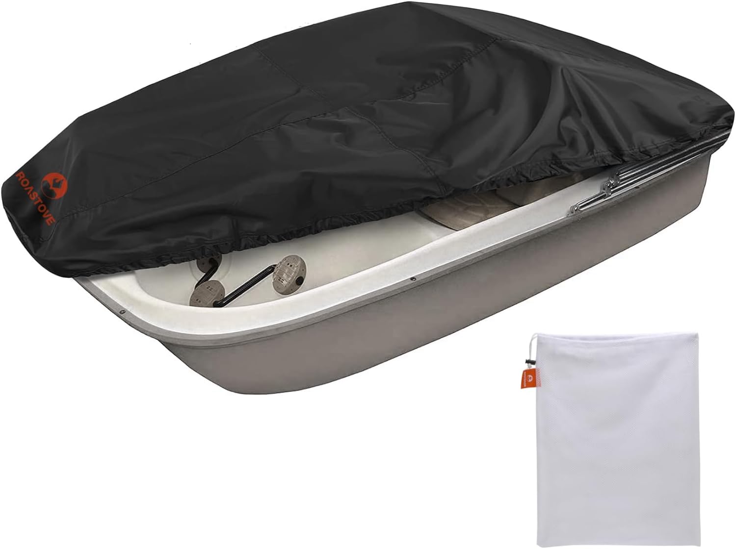 Roastove Pedal Boat Cover,600D PU Waterproof,for 3 or 6 Person Paddle Boat, Black