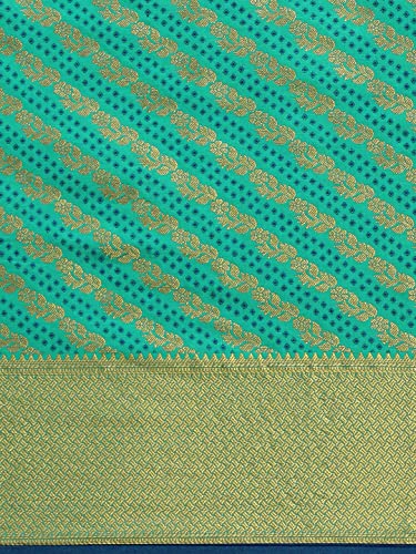 Image of Panzora Women's Banarasi Silk Woven Zari Work Saree With Unstitched Blouse Piece