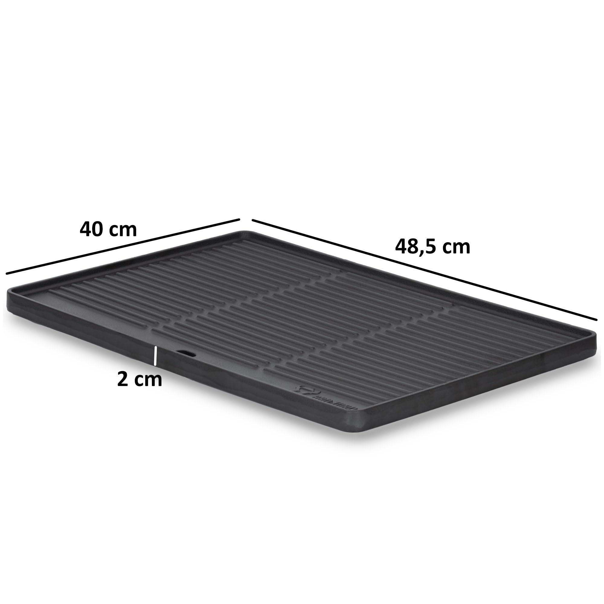 BBQ-Toro Gietijzeren grillplaat, 48 x 39,5 cm, omkeerbare plaat, aan