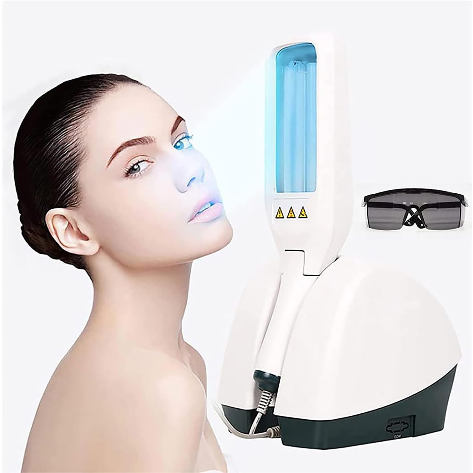 Luci UVB Per La Cura Della Pelle, Luce Per Fototerapia a Banda Stretta Per Terapia Della Luce Da 311 Nm Con Controllo Timer LCD Digitale E Occhiali Di Sicurezza, Per Pelle,Corpo E Cuoio Capelluto