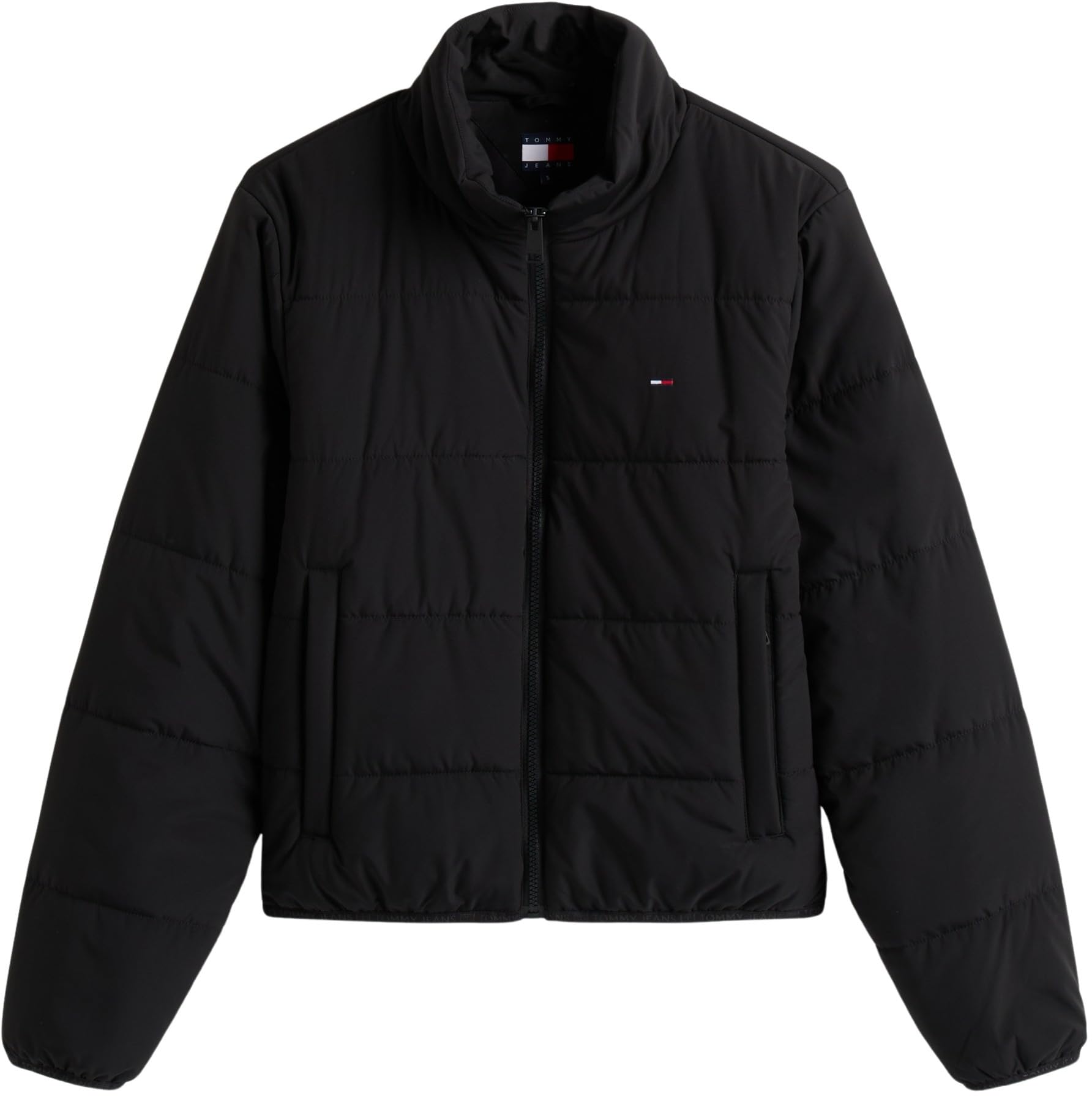 Tommy Jeans Cazadora acolchada Mujer con cuello alto, Negro (Black), XL