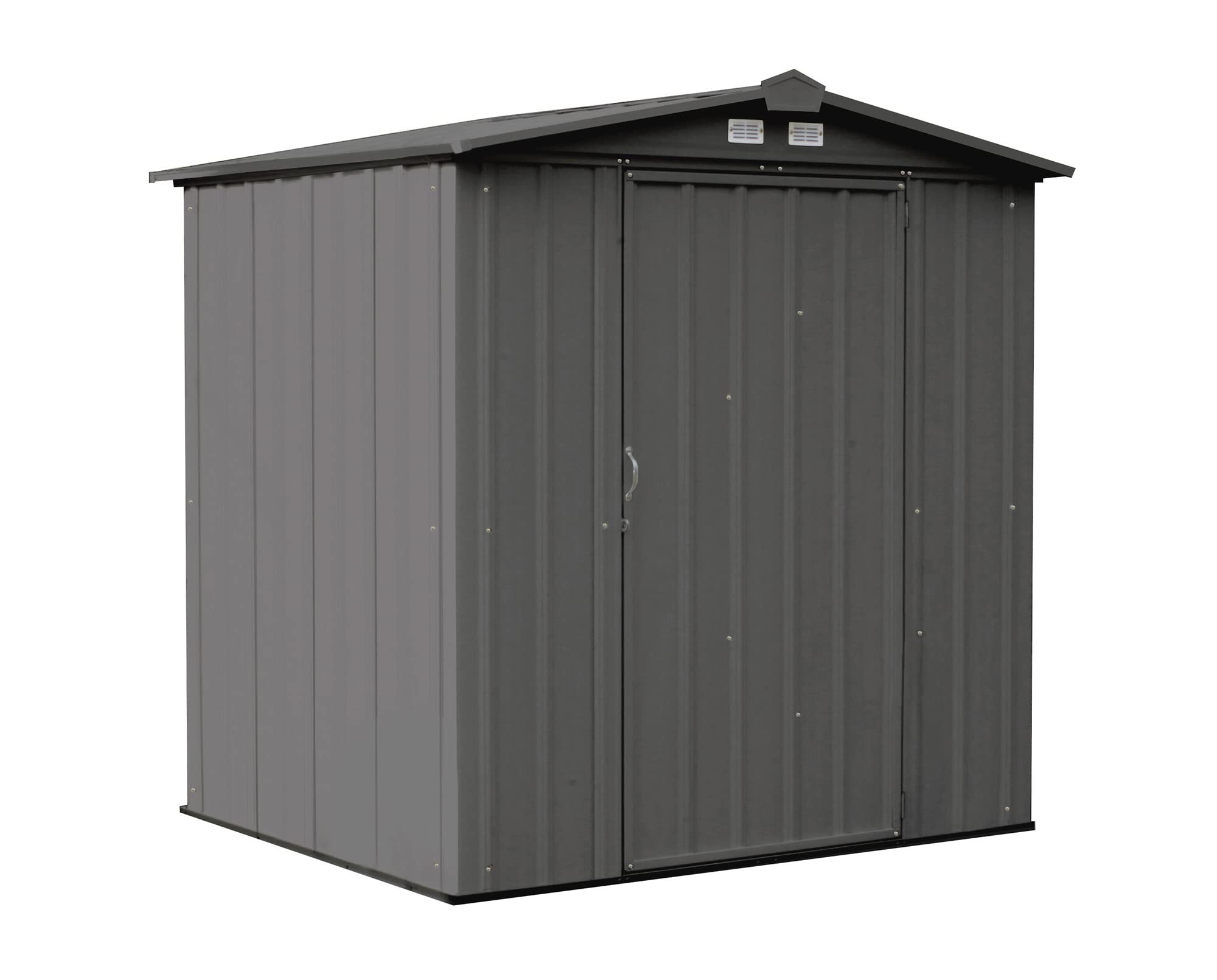 ARROW 6' x 5' EZEE Galvanized Steel Low Gable Shed Charcoal, Storage Shed with Peak Style Roof