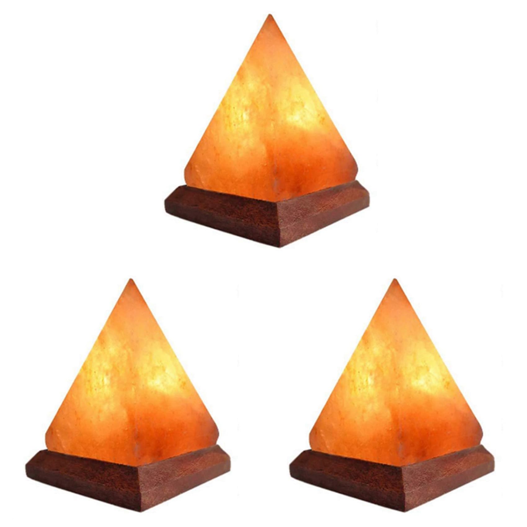 3X Lampe de Sel en Cristal de L'Himalaya USB LED Lampe en Cristal de Sel Pyramide Lampe DéCorative en Cristal Lampe D'Ambiance AtmosphèRe
