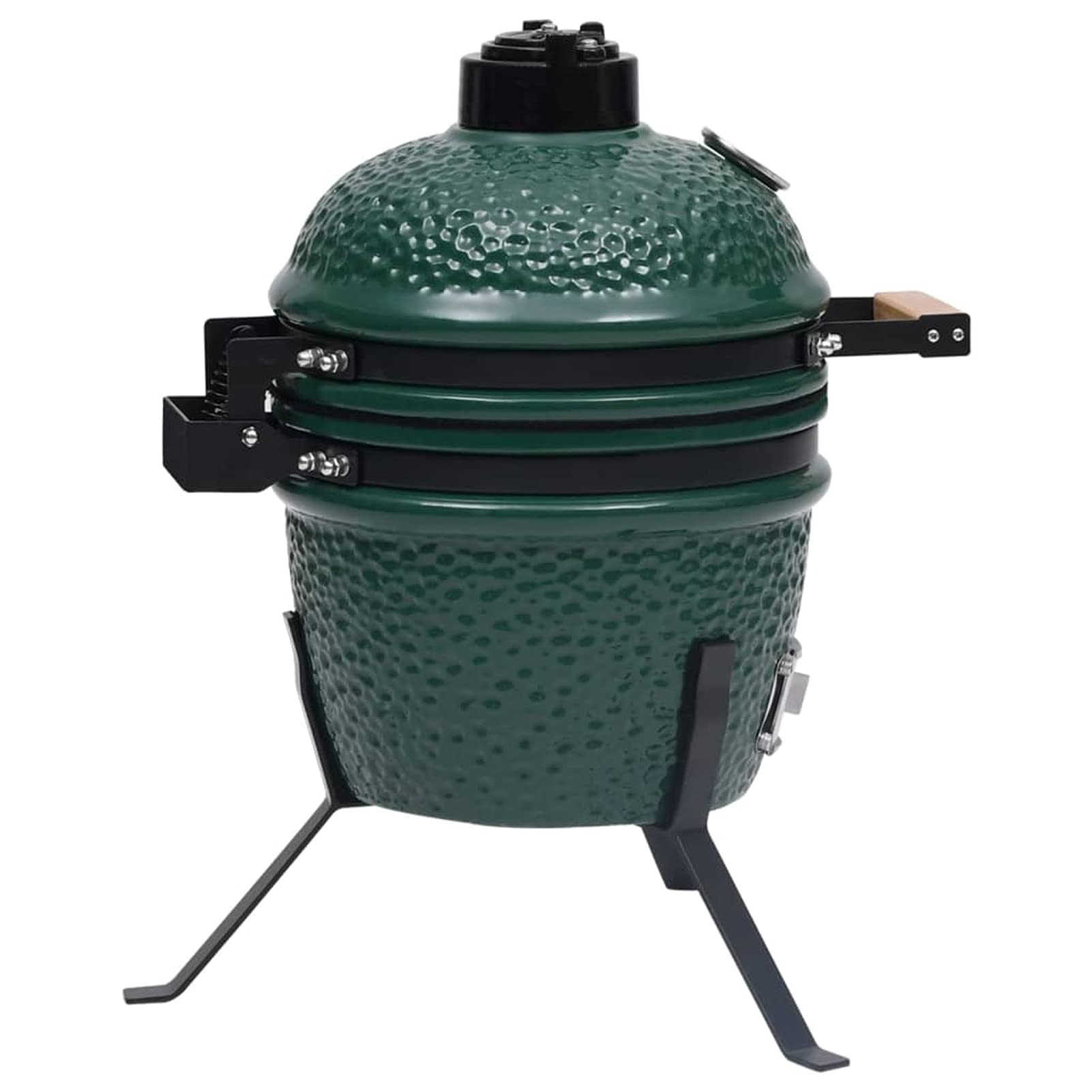 ShGaxin Kamado 2 w 1 ceramiczna wędzarnia, węgiel drzewny, grill węglowy, grill grillowy, grill węglowy i drewno, zielony 56 cm