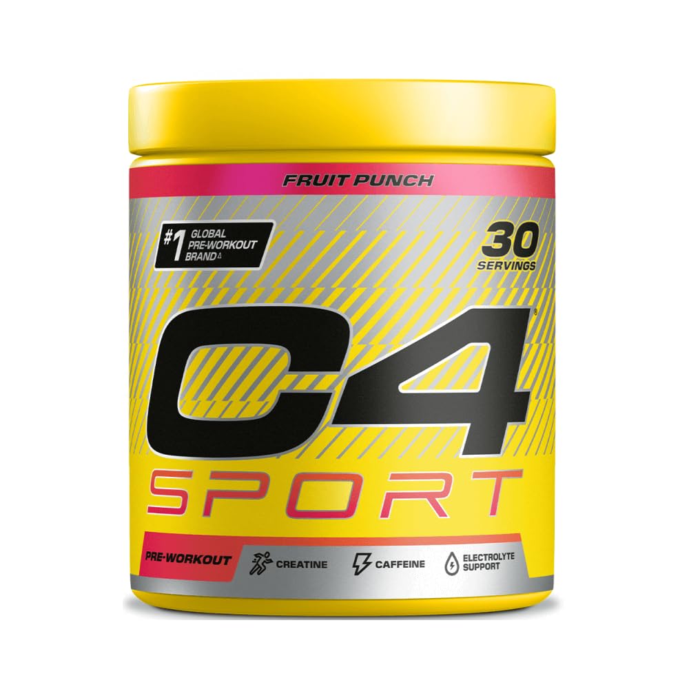 C4 Sport Pre Workout Powder Fruit Punch 30 Servings | Zero Sugar Pre Workout with Creatine Monohydrate 3.409g, Beta Alanine 1g, L Citrulline 0.55g, Caffeine 135g | Informed Sport Certified