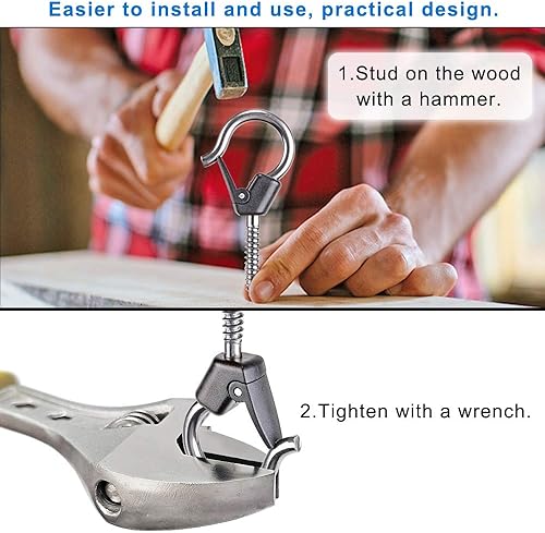 Miniatura 6 de BeneLabel 8 ganchos para colgar plantas de techo de montaje en pared, soportes colgantes al aire libre para colgar luces de plantas, alambre al aire