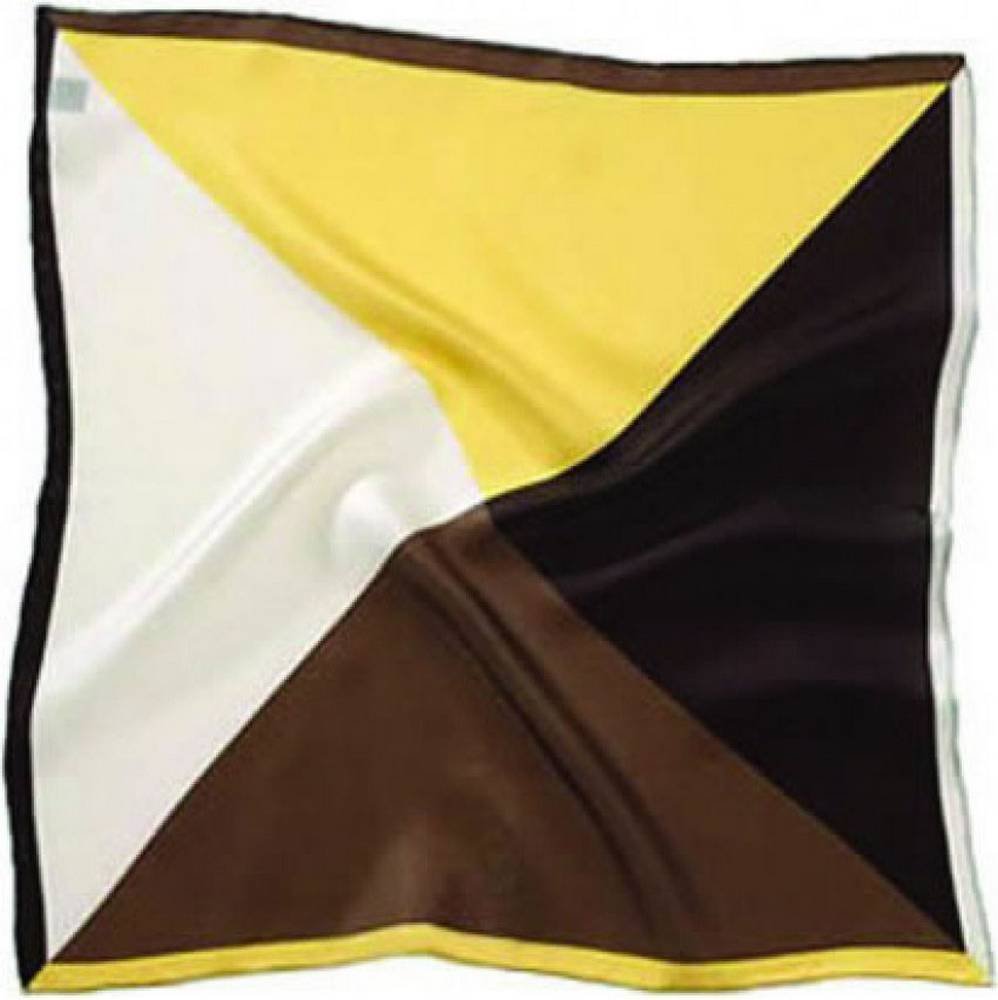 David Van Hagen Mens 4 Colour Silk Pocket Square - Brown/Yellow