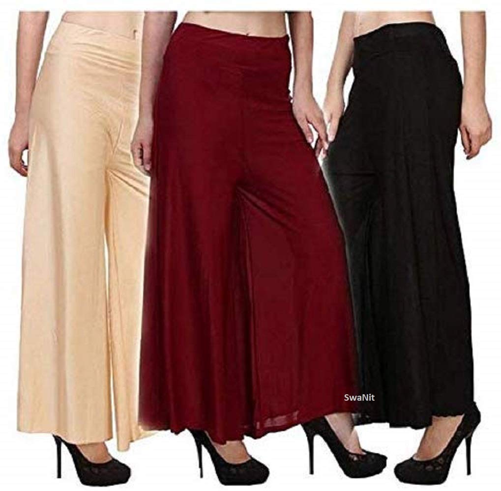SwaNitWomen's Loose Fit Palazzo Pants (Pack of 2)
