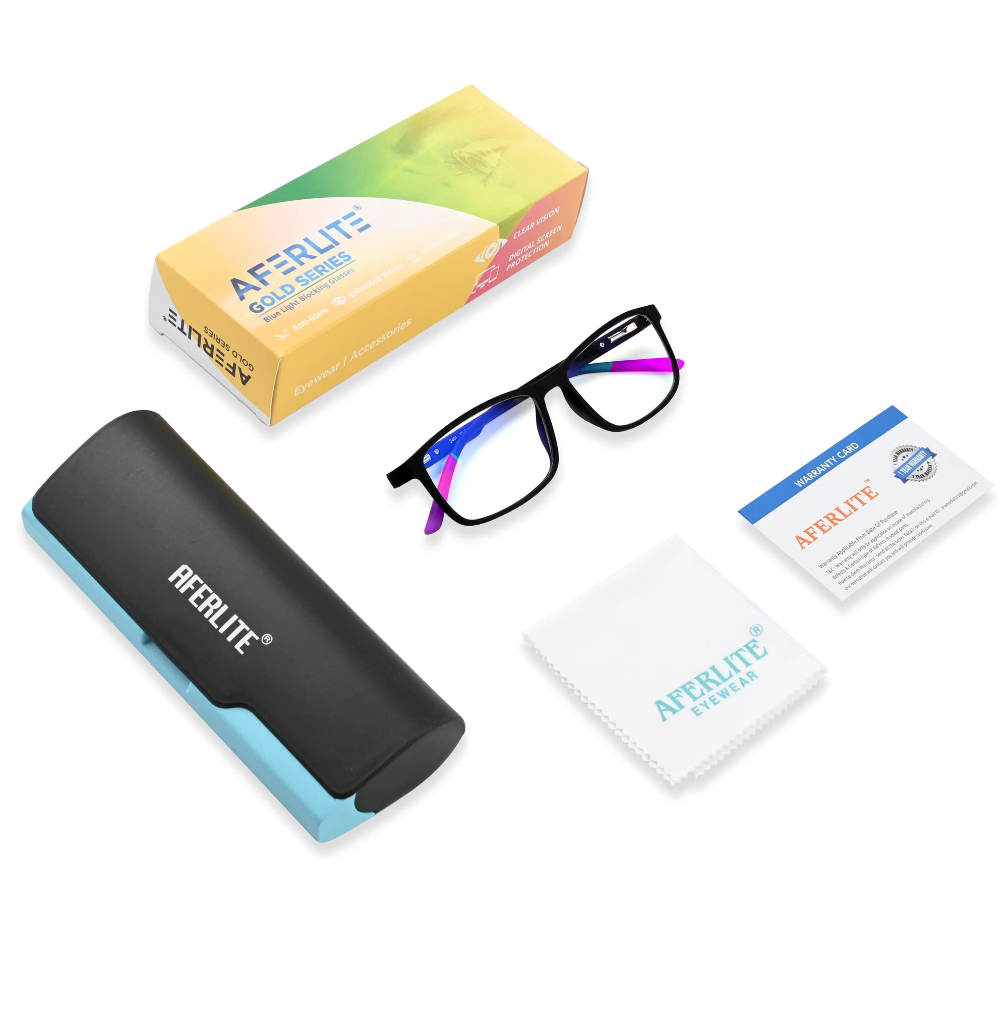 Aferlite® Computer Glasses for Women,Girls Unisex reduces Eye Strain Protect from Blue rays (Matt Black/Pink/Medium) 2