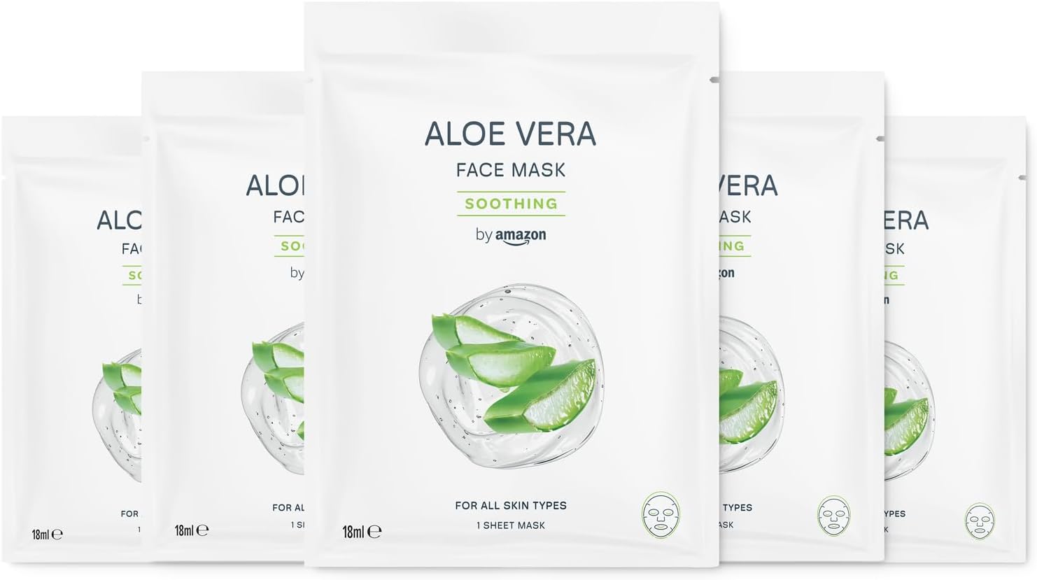 – Aloe Vera, Soothing Face Sheet Mask, 18ml, 5 Pack