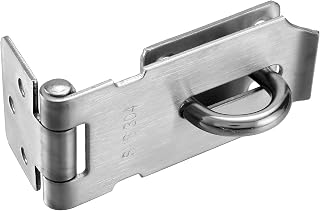 MXDZSW 3 Inch Padlock Hasp 304 Stainless Steel Security Door Clasp Hasp Lock Latch Safety Packlock Clasp 2mm Thickness, Brushed Finish with Screws (3 Inch)