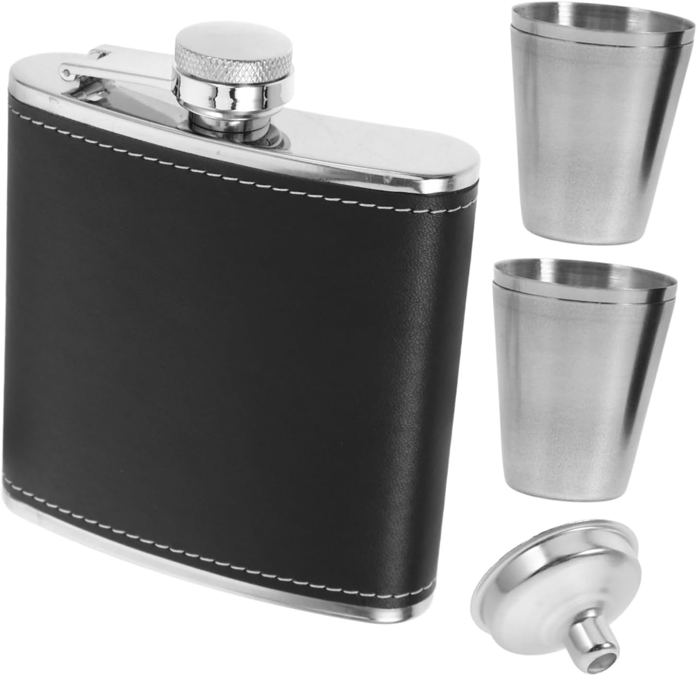VOSAREA 1set Camping Flask Cups and Funnel Leakproof Beverage Container for Outdoor Adventures