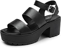 DREAMPAIRS Women's Lightweight Chunky Platform Heels Open Toe Fisherman Sandals Adjustable Ankle Strap