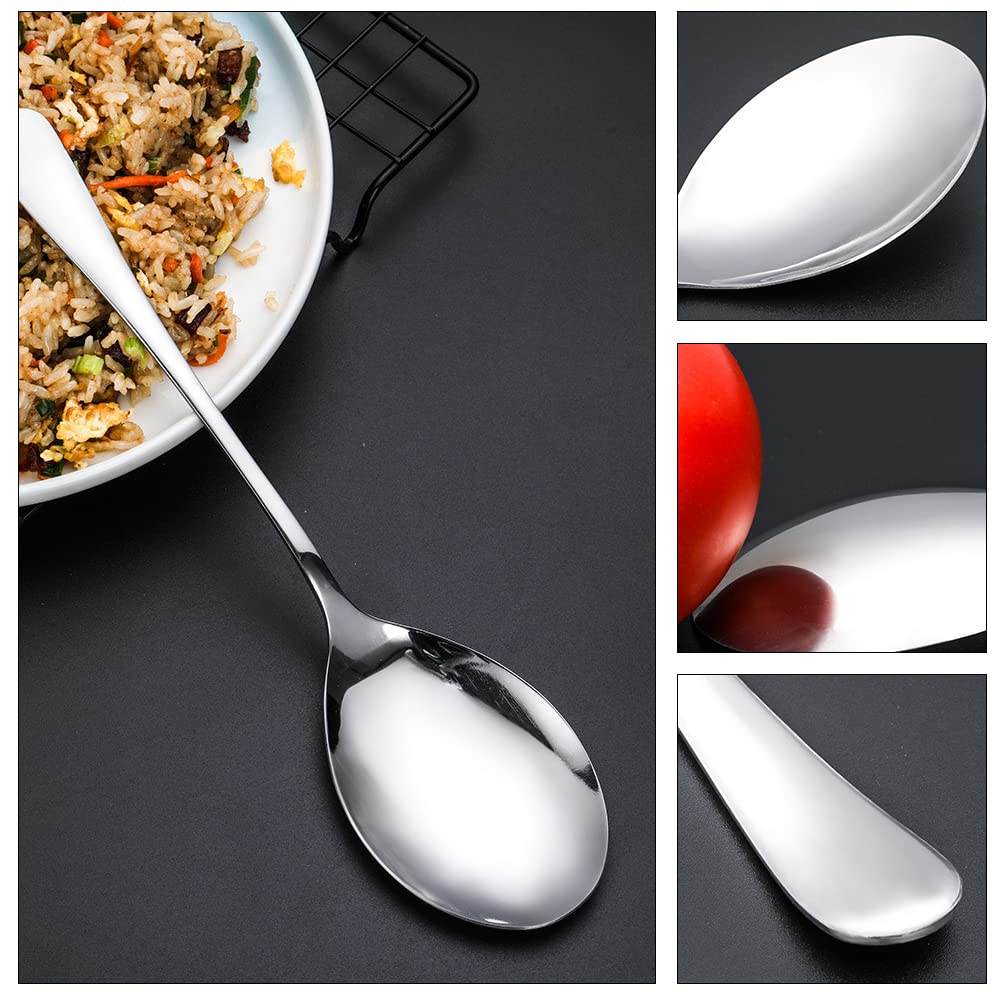 2 Cucchiai da Portata in Acciaio Inox, Posate da Servizio per Insalata