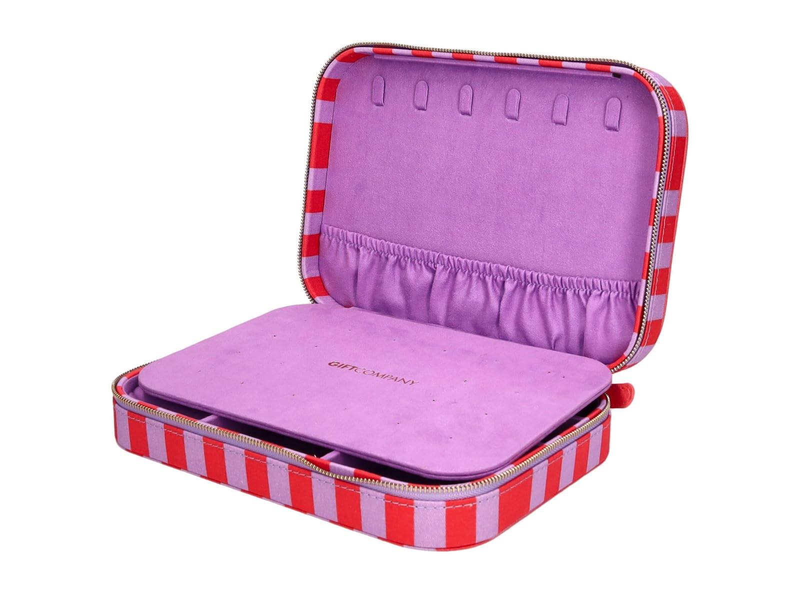 Giftcompany Treasure Schmucketui M gestreift rot/lila 24cm
