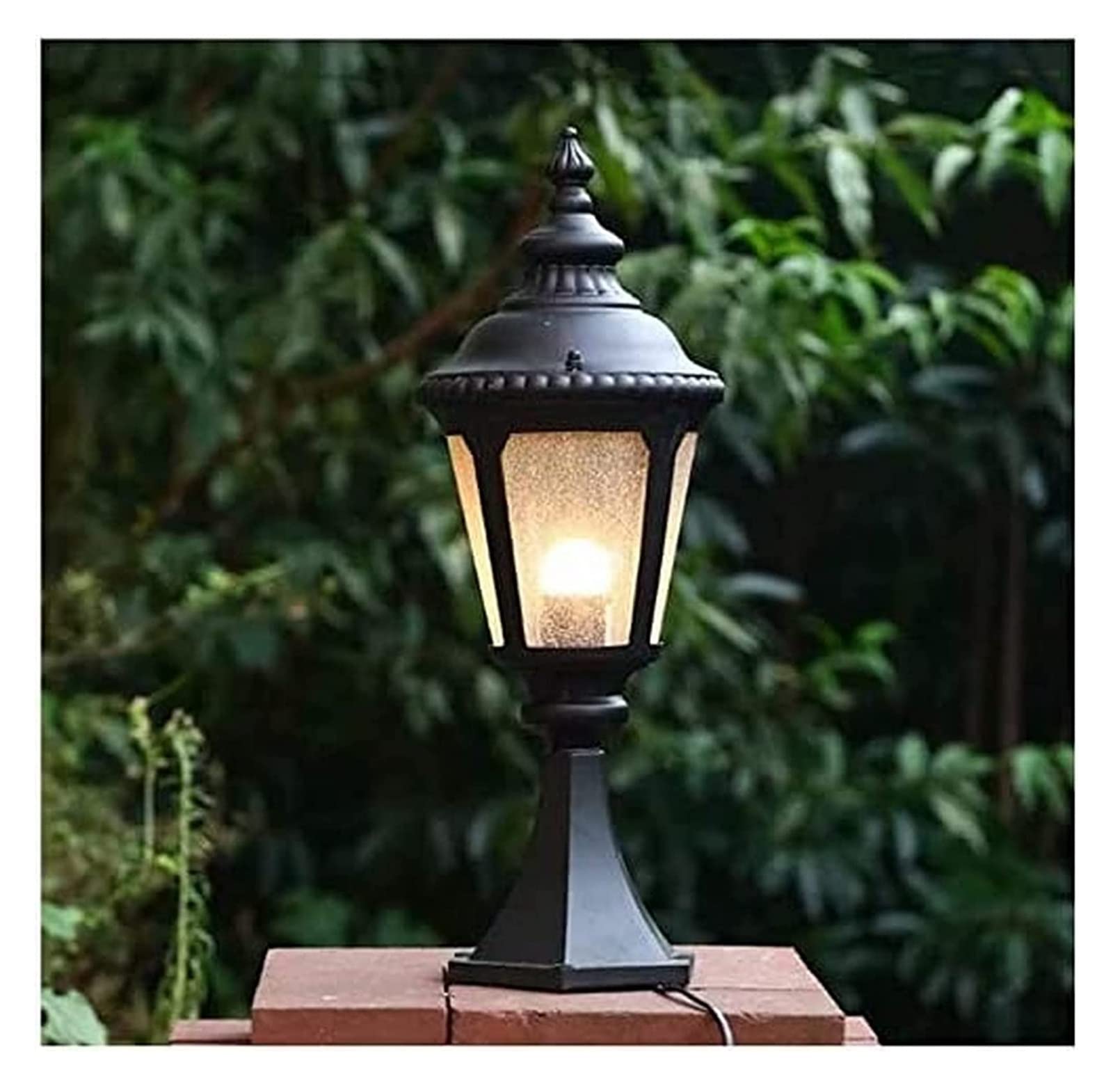 Lampada da cortile Lampada da palo pressofuso in alluminio Lampada da palo per esterni industriale retrò in alluminio Apparecchio di illuminazione da giardino per recinzione impermeabile Comfortable