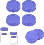 4pcs Baby Bottle Caps Compatible with Pigeon & Lansinoh Bottles, Leak-Proof Travel & Storage Lids Replacement (Purple)