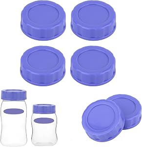 4pcs Baby Bottle Caps Compatible with Pigeon & Lansinoh Bottles, Leak-Proof Travel & Storage Lids Replacement (Purple)