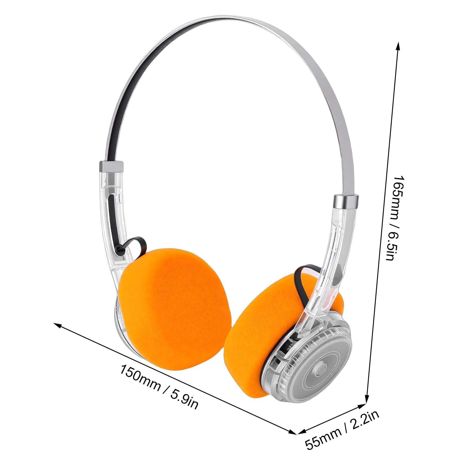 Fockety Casque Bluetooth, Casque de Sport Rétro, Bandeau en Métal Extensible, Suppression du Bruit, sans Fil sur L'oreille pour la Maison, Le Bureau, Le Téléphone Portable, Le