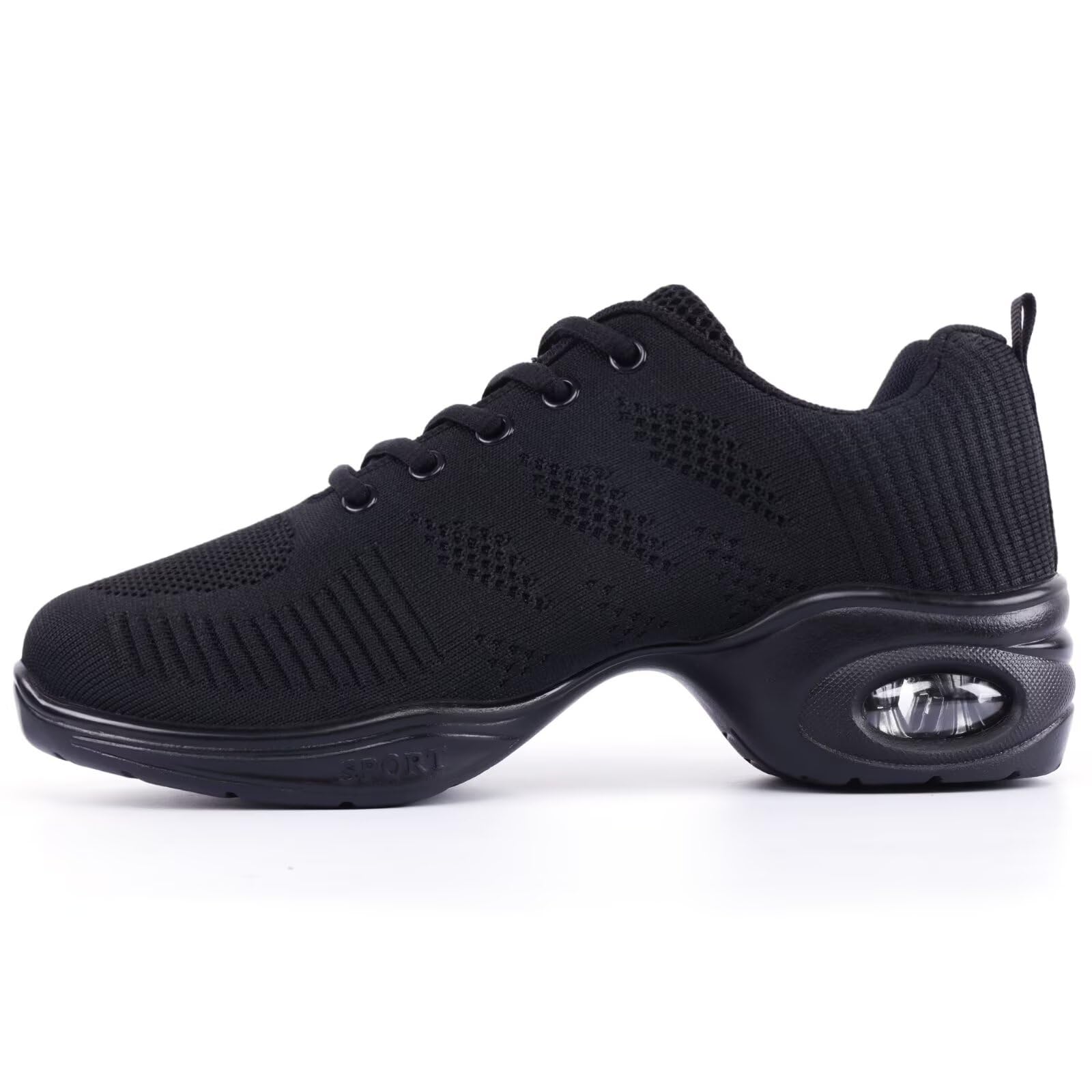 Asyusyu Dance Sneakers for Women with Split Sole and Air Cushion.706.Black-7
