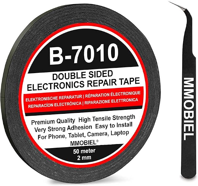 MMOBIEL 2 mm Double Sided Layer Strong Adhesive Tape 50 m long Roll (Black) for Smartphone Tablet repair