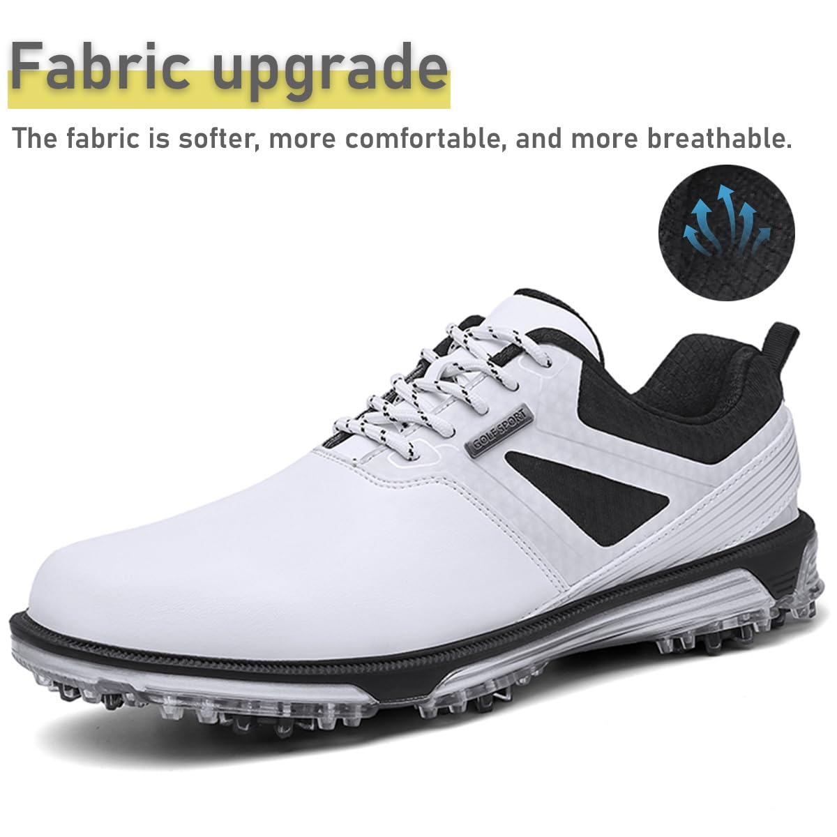 ULTIANT Chaussures de Golf Homme, Imperméables et Respirantes, avec Lacets Ajustables, Léger et Anti-Dérapant, Adaptées pour l'Entraînement et Le Jeu de Golf