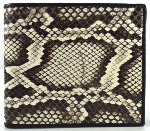 PYTHON SNAKE SKIN LEATHER MEN'S BIFOLD WALLET BLACK & WHITE NEW @ Genuineshop