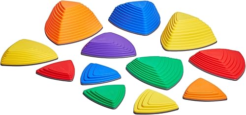 Miniatura 10 de VEVOR Piedras de equilibrio para niños, 12 unidades, hasta 220 libras, antideslizantes para niños pequeños, juego de coordinación de carrera de