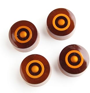 Electric Guitar Knobs for 18-spline pots,Vintage Amber (Set of 4)